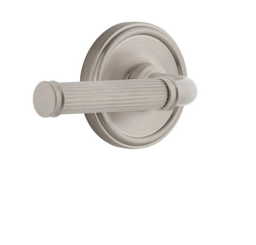 Grandeur Hardware - Georgetown Rosette Passage with Soleil Lever in Satin Nickel - GEOSLL - 889162