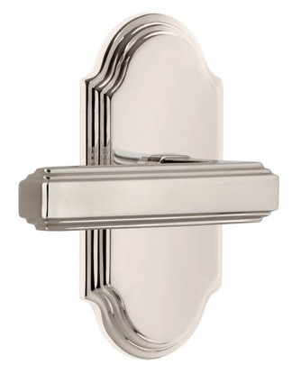 Grandeur Hardware - Arc Short Plate Single Dummy with Carre Lever in Polished Nickel - ARCCRL - 897605