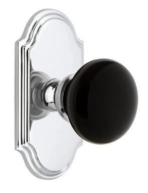 Grandeur Hardware - Arc Short Plate Double Dummy with Coventry Knob in Bright Chrome - ARCCOV - 897678