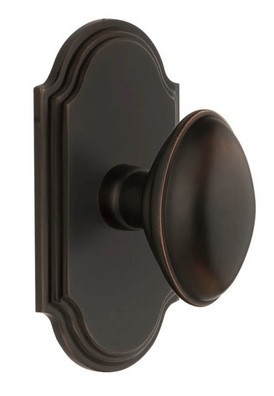 Grandeur Hardware - Arc Short Plate Double Dummy with Eden Prairie Knob in Timeless Bronze - ARCEDN - 897691