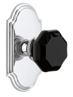 Grandeur Hardware - Arc Short Plate Double Dummy with Lyon Knob in Bright Chrome - ARCLYO - 897710