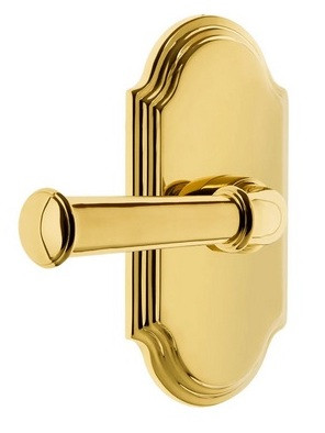 Grandeur Hardware - Arc Short Plate Double Dummy with Georgetown Lever in Lifetime Brass - ARCGEO - 897741