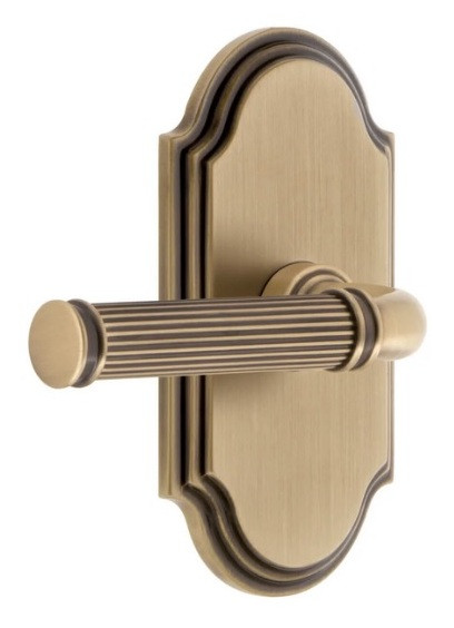 Grandeur Hardware - Arc Short Plate Double Dummy with Soleil Lever in Vintage Brass - ARCSLL - 897761