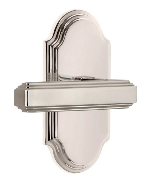 Grandeur Hardware - Arc Short Plate Double Dummy with Carre Lever in Polished Nickel - ARCCRL - 897766