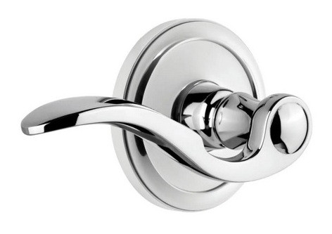 Grandeur Hardware - Circulaire Rosette Single Dummy with Bellagio Lever in Bright Chrome - CIRBEL - 898254