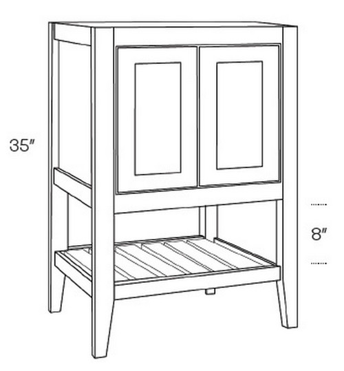 CNC Cabinetry Vanguard White Bath Cabinet - VOB3021
