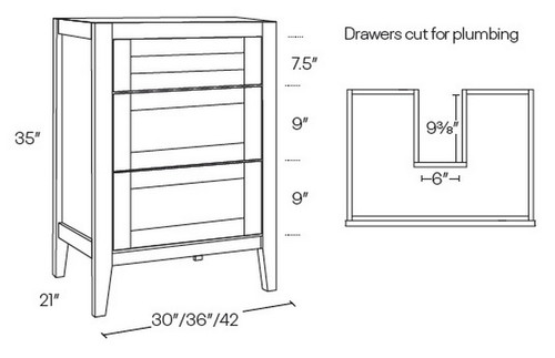 CNC Cabinetry Vanguard White Bath Cabinet - VDD4221