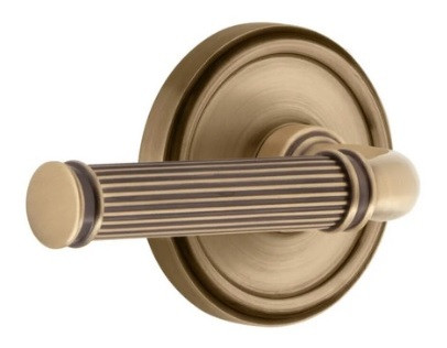 Grandeur Hardware - Georgetown Rosette Single Dummy with Soleil Lever in Vintage Brass - GEOSLL - 898680