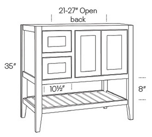 CNC Cabinetry Vanguard Espresso Bath Cabinet - VOB3621-DL