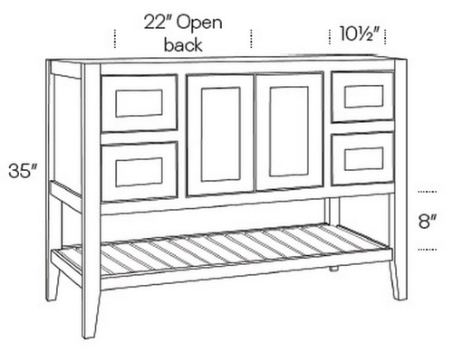 CNC Cabinetry Vanguard Dove Bath Cabinet - VOB4821-DD