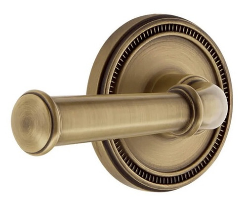 Grandeur Hardware - Soleil Rosette Single Dummy with Georgetown Lever in Vintage Brass - SOLGEO - 899355