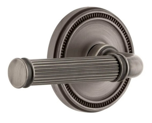 Grandeur Hardware - Soleil Rosette Single Dummy with Soleil Lever in Antique Pewter - SOLSLL - 899363