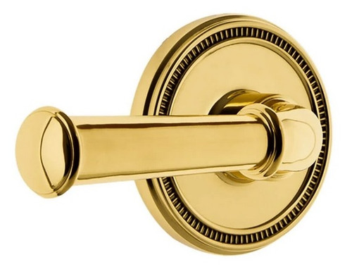 Grandeur Hardware - Soleil Rosette Double Dummy with Georgetown Lever in Lifetime Brass - SOLGEO - 899541