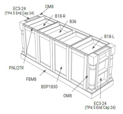 JSI Cabinetry Yarmouth Raised Sage Kitchen Cabinet - FIJI-ISLAND-KYM-SA