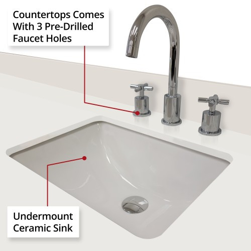 Lexora - Abbey 60" W x 22" D Brown Oak Double Bath Vanity, Cultured Marble Top, Faucet Set, and 28 in Mirrors - LVA60DK311
