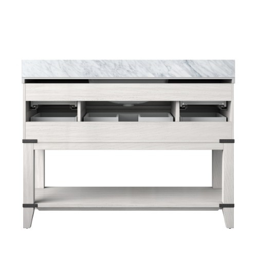 Lexora - Norwalk 48" W x 22" D White Oak Single Bath Vanity and Carrara Marble Top - LVN48SM100