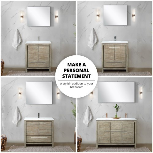 Lexora - Lafarre 80" W x 20" D Rustic Acacia Double Bath Vanity and Cultured Marble Top - LVLF80DRA300