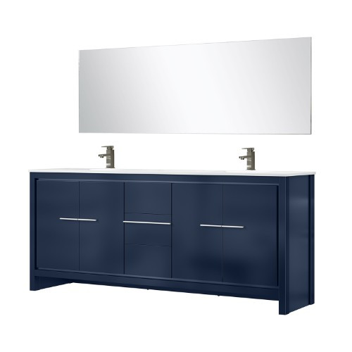 Lexora - Castor 60" W x 22" D White Double Bath Vanity and White Quartz Top - LVC60DA200