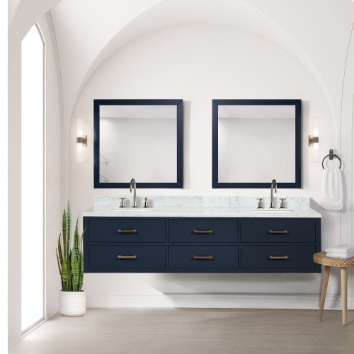 Lexora - Castor 80" W x 22" D Blue Double Bath Vanity - LVC80DE000