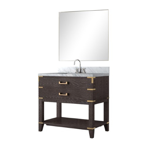 Lexora - Laurel 36" W x 22" D Black Oak Single Bath Vanity, Cultured Marble Top, and Faucet Set - LVL36SJ301
