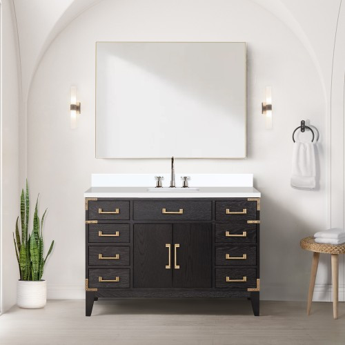 Lexora - Laurel 48" W x 22" D Black Oak Single Bath Vanity - LVL48SJ000