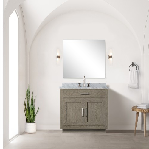 Lexora - Abbey 36" W x 22" D Grey Oak Single Bath Vanity - LVA36SR000