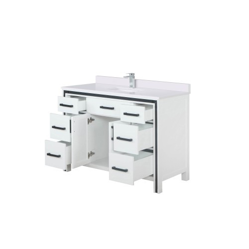 Lexora - Vinter 59" White Freestanding Acrylic Flatbottom Soaking Bathtub with Chrome Hardware and Lago Tub Filler - LBV59W1L1