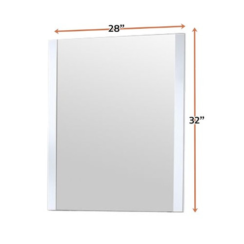 Lexora - Volez 28" W x 32" H White Mirror - LV3228WHM