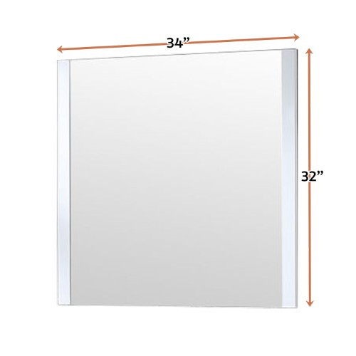 Lexora - Volez 34" W x 32" H White Mirror - LV3234WHM