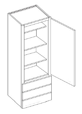 Carriage House Westbrook 3 Drawers Single Door Tall Cabinet - 391900-CH-WESTBROOK-DWR1548-15