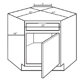 Carriage House Abbott Diagonal Sink Base Cabinet - 345200-CH-ABBOTT-DSB42