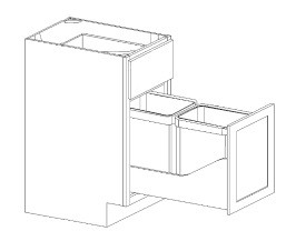 Carriage House Bradford Trash Can Pull Out - 529080-CH-BRADFORD-SLAB-BWB18
