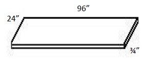 Carriage House Bradford 24" Designer White Shelf Board - 400980-CH-BRADFORD-SLAB