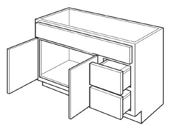 Carriage House Bradford Vanity Cabinet with Left and Right Drawer Stack - 346040-Set-CH-BRADFORD-5-PIECE-VBRDB30