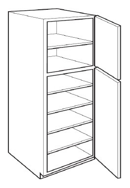 Carriage House Windsor Single Door Pantry Cabinet - 402330-CH-WINDSOR-SLAB-P1890