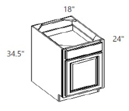 Cabinet Wright Hampton White Base Waste Basket Base Cabinet - CW-HW-BWB18