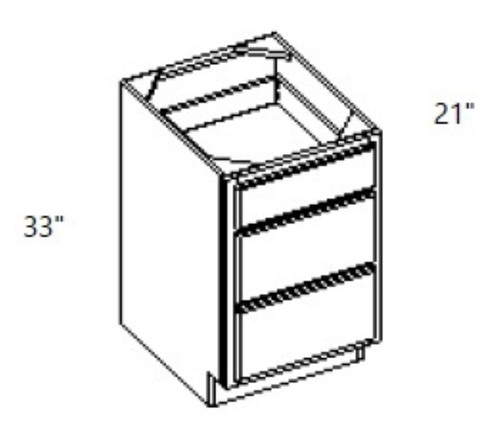 Cabinet Wright Hampton White Vanity Drawer Base - CW-HW-3DVB18T