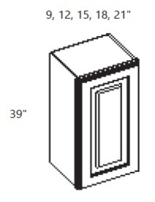 Cabinet Wright Hampton Black Wall Cabinet - CW-HB-W1539