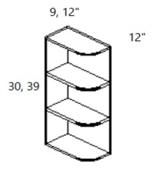 Cabinet Wright Parkhurst Sienna What Not Shelf - CW-PS-KKU0930