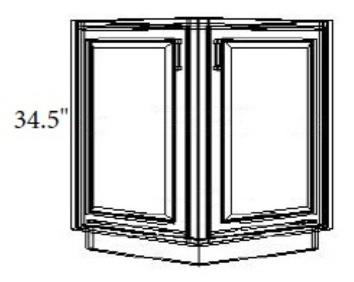 Cabinet Wright Shaker Espresso Base End Angle Cabinet - CW-ES-BEA24
