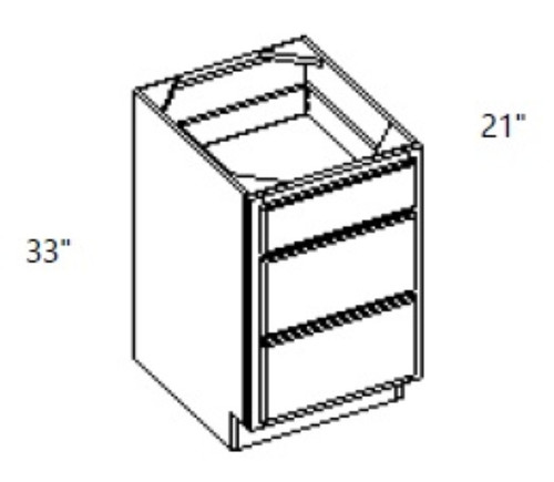 Cabinet Wright Shaker Espresso Vanity Drawer Base - CW-ES-3DVB12T
