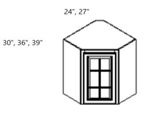 Cabinet Wright Shaker White Wall Diagonal Corner Cabinet - CW-SW-WDC2436GD