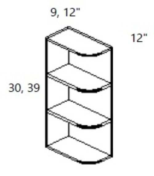 Cabinet Wright Shaker White What Not Shelf - CW-SW-KKU0939