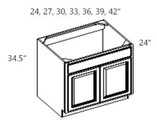 Cabinet Wright Shaker White Sink Base Cabinet - CW-SW-SB42