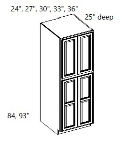 Cabinet Wright Shaker White Utility Pantry Cabinet - CW-SW-UC368425