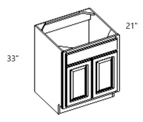 Cabinet Wright Shaker White Double Door Vanity Sink Base - CW-SW-VSB24T