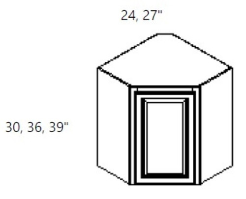 Cabinet Wright Shaker Grey Wall Diagonal Corner Cabinet - CW-SG-WDC2439