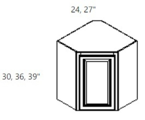 Cabinet Wright Shaker Grey Wall Diagonal Corner Cabinet - CW-SG-WDC273915