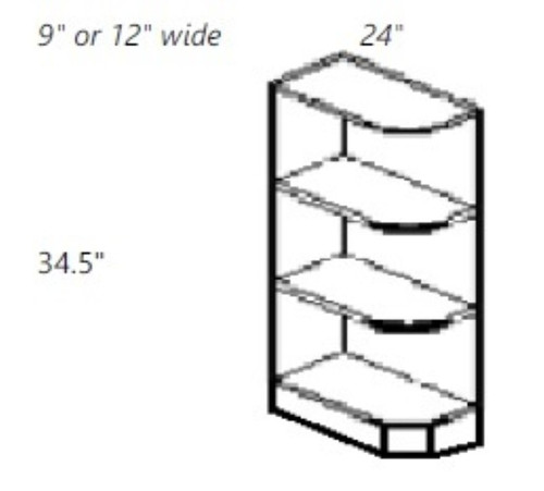 Cabinet Wright Shaker Grey Base Open Shelf - CW-SG-BOS12