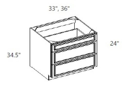 Cabinet Wright Shaker Grey Cooktop Base Cabinet - CW-SG-CTB36